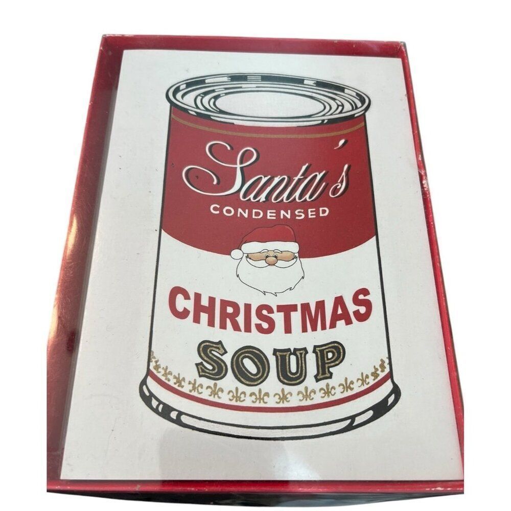 Santas Condensed Christmas Soup Can 12 Holiday Cards And Envelopes New